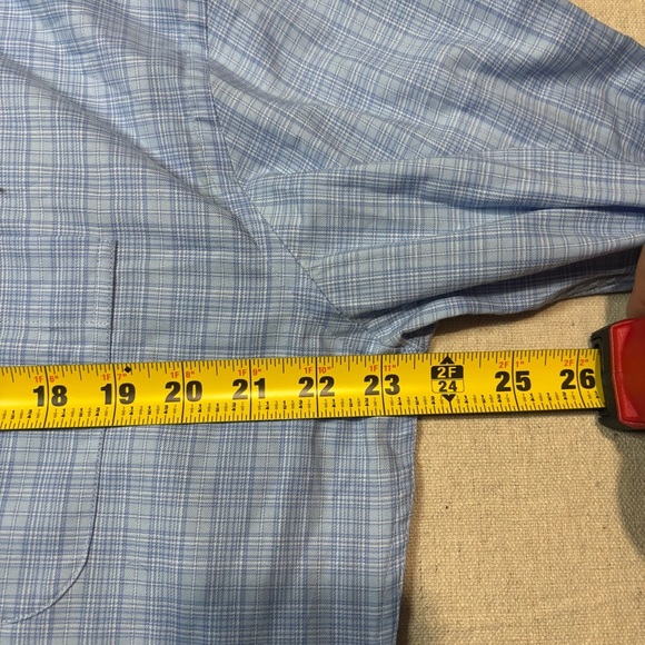 Peter Millar Grier Button Down Mens Large Blue Plaid Check Performance Work Wear - Picture 5 of 5